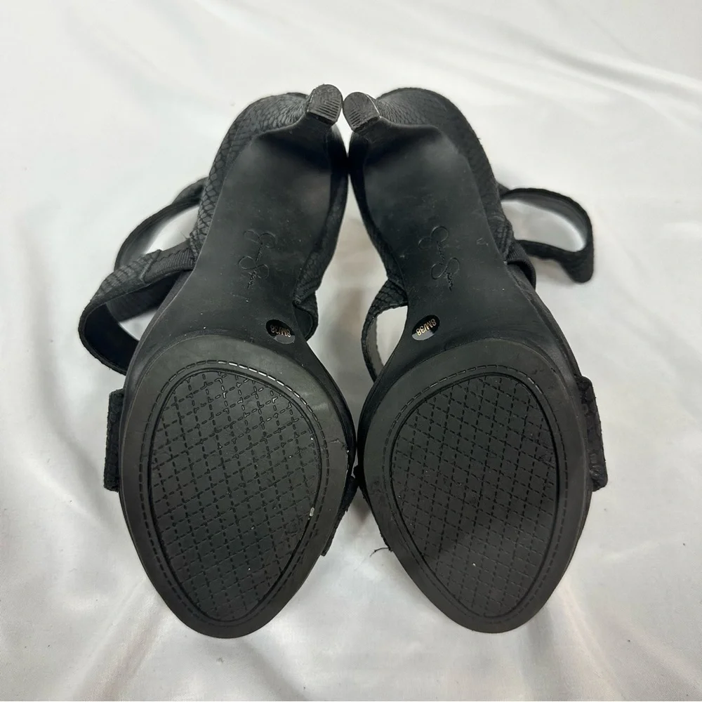 JESSICA Simpson Faux Snake Print Black Heels in Size 38/8M - Picture 6 of 6